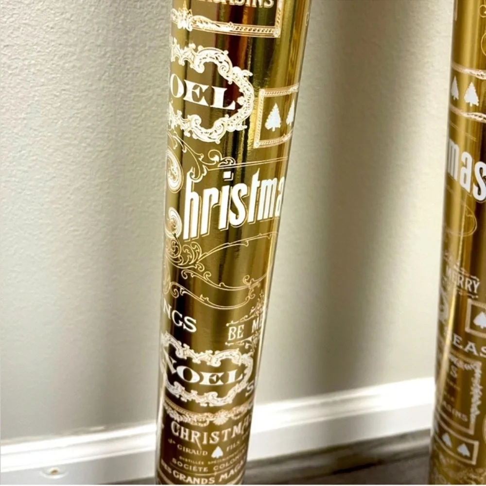 New! Martha Stewart gift wrapping paper, 2 rolls, 60 sq ft heavy duty Gold paper